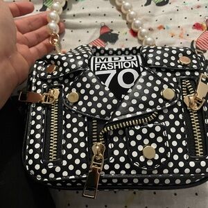 Black and White Polka Dot Mini Bag